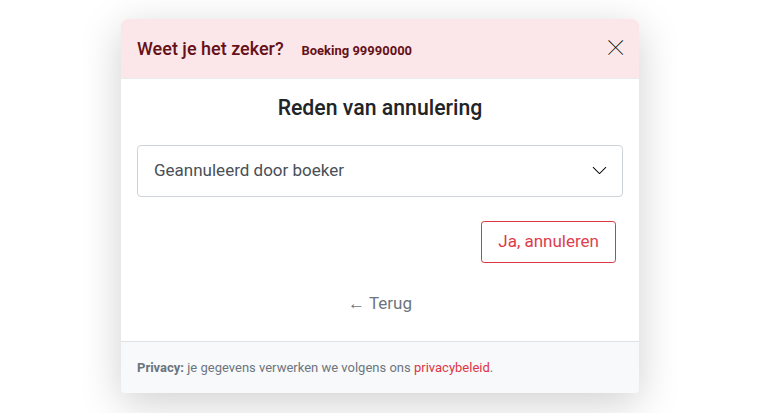Bekijk het teruggekregen bedrag en bevestig