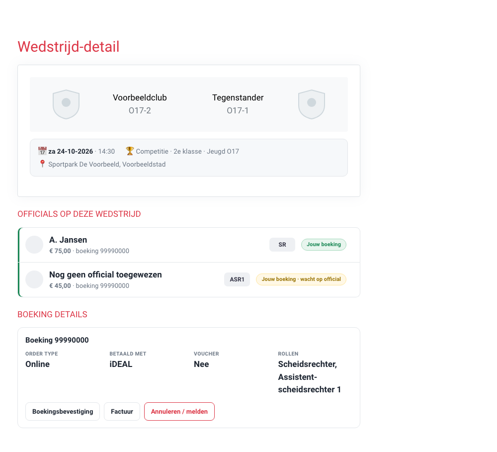 Open de boeking in je dashboard
