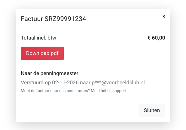 Of laat hem naar je penningmeester mailen